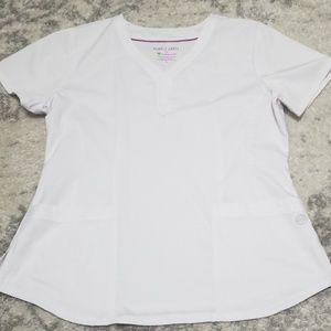 Purple Label by Healing Hands White scrub set